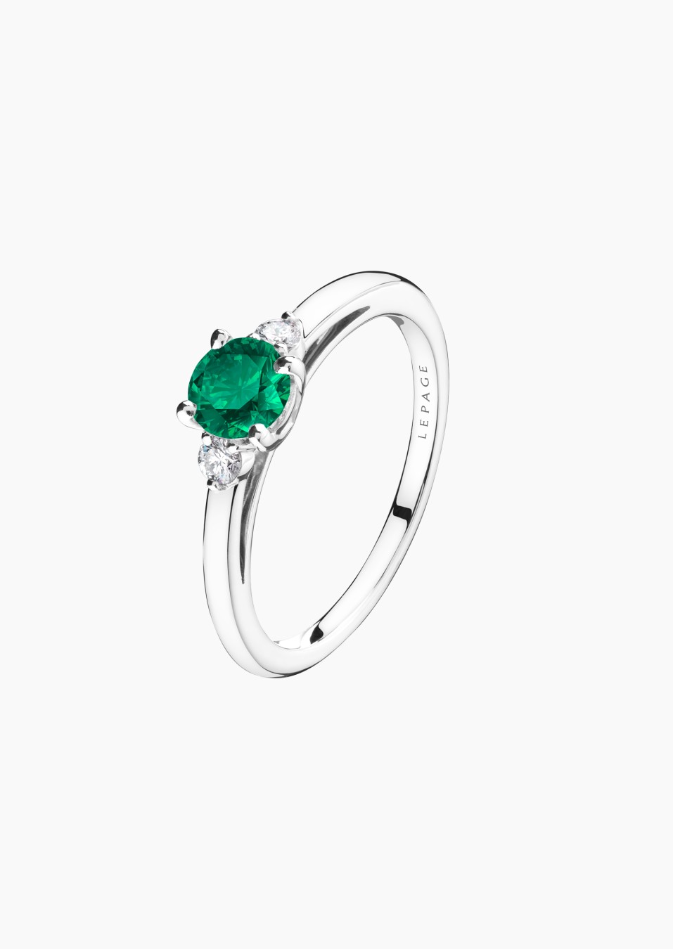 Bague Passion en or, émeraude et diamants / Lepage