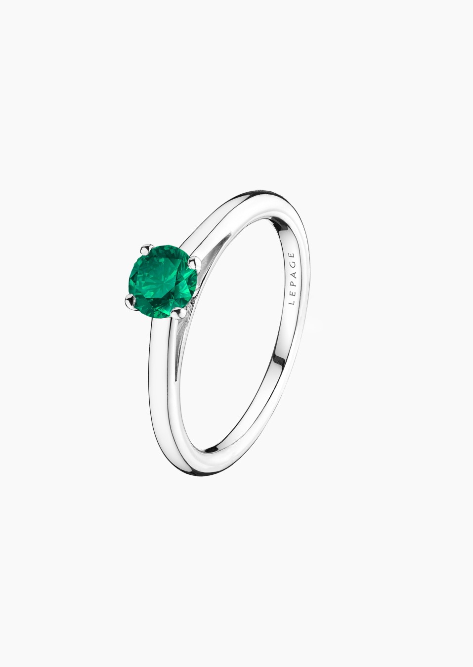 Promesse solitaire in gold and emerald / Lepage