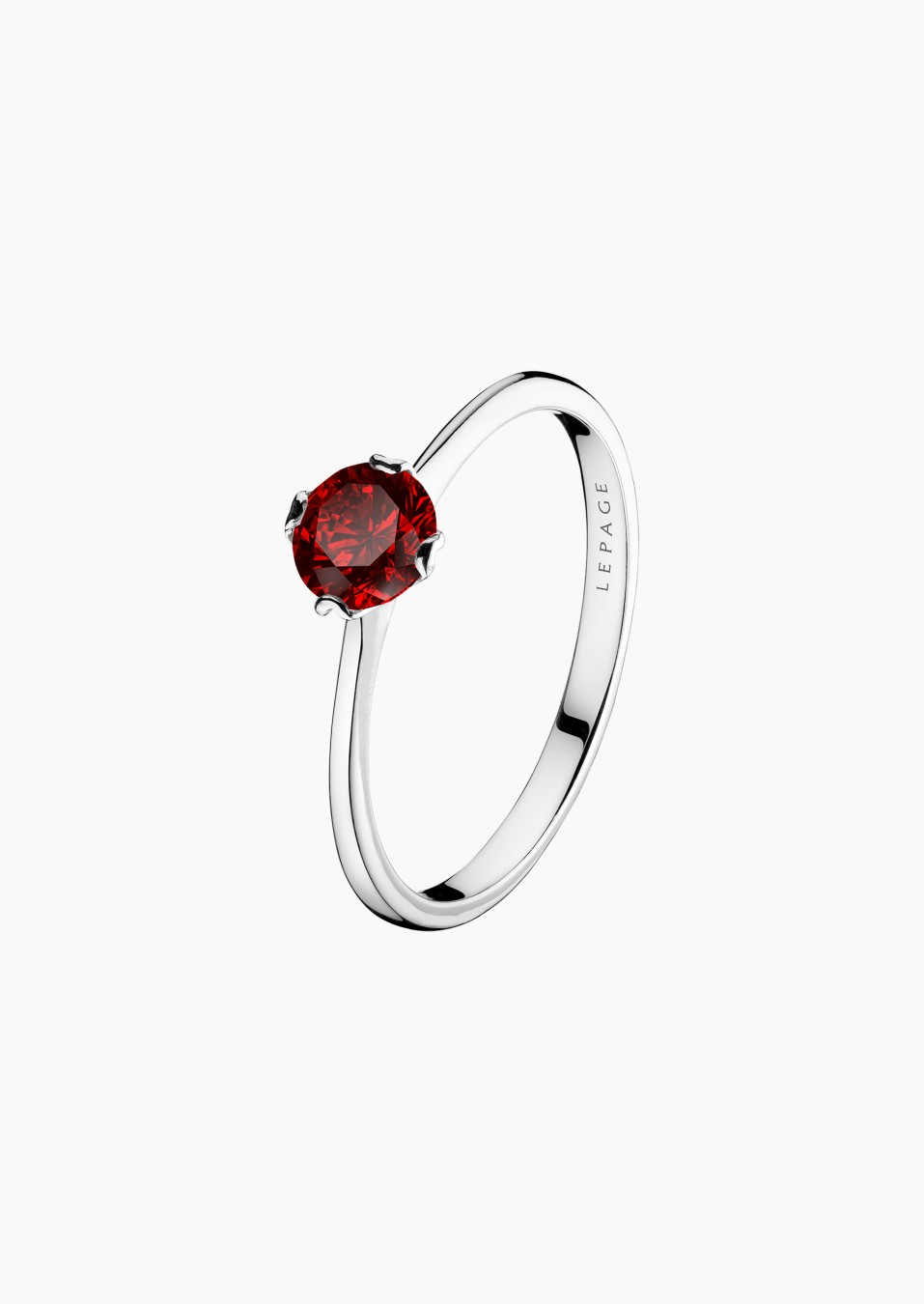 Idylle solitaire in gold and ruby / Lepage