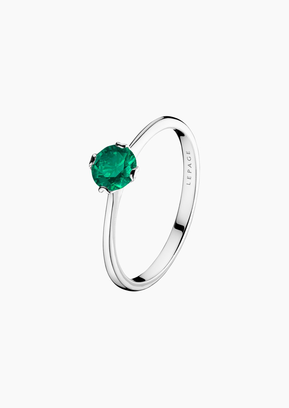 Idylle solitaire in gold and emerald / Lepage