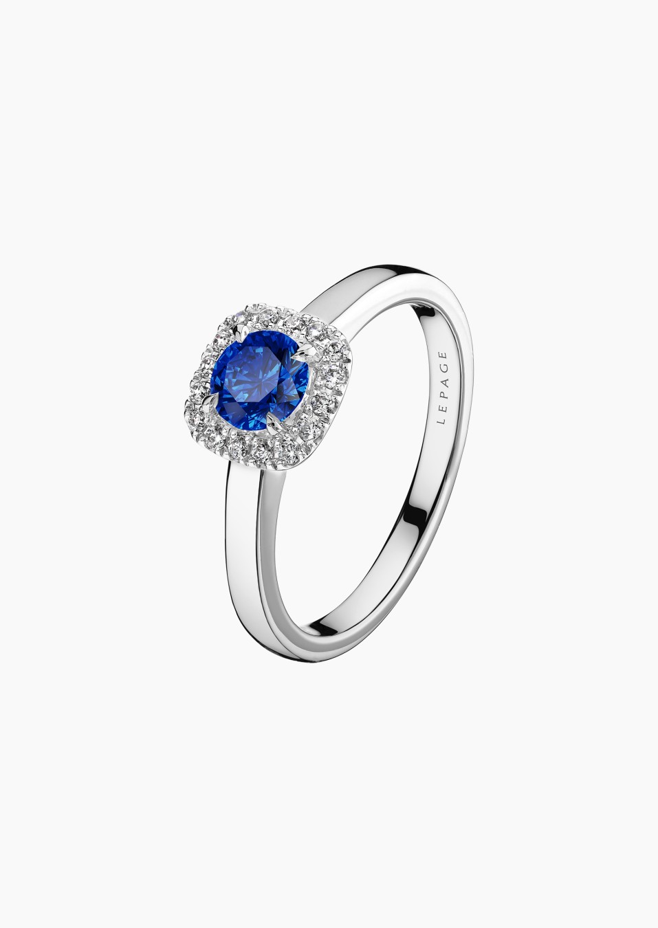 Solitaire Jolie-Rose en or, saphir et diamants / Lepage