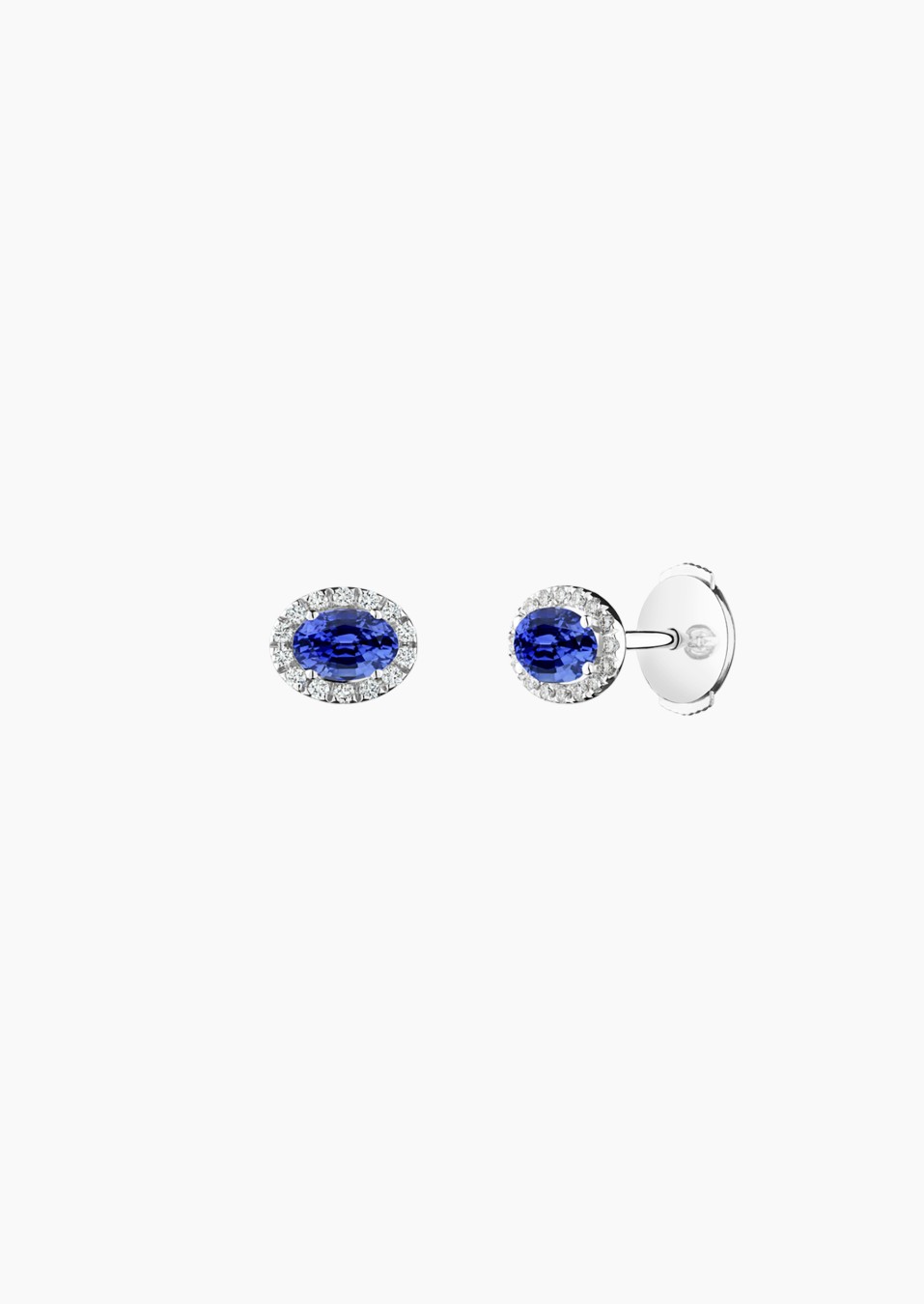 Eleanor earrings in gold, sapphire and diamonds / Lepage