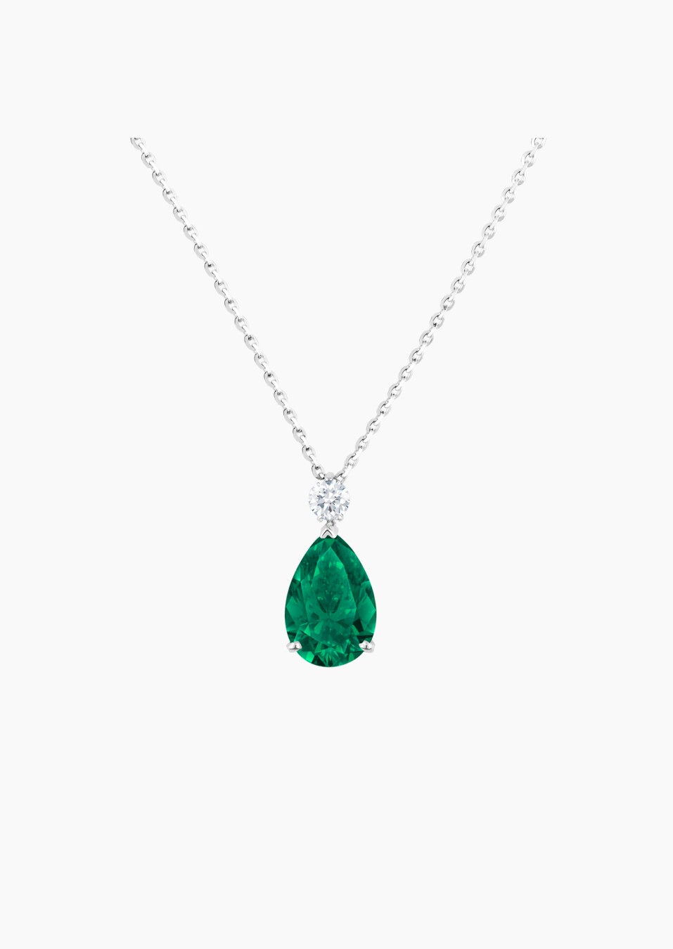 Jacques necklace in gold, emerald and diamond / Lepage