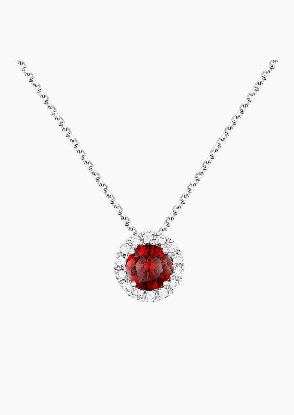 Coquette necklace in gold, ruby and diamonds / Lepage