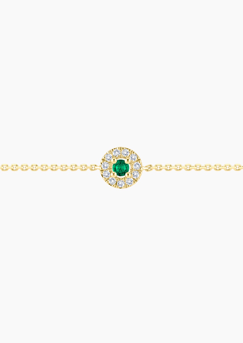 Coquette bracelet in yellow gold, emerald and diamonds / Lepage