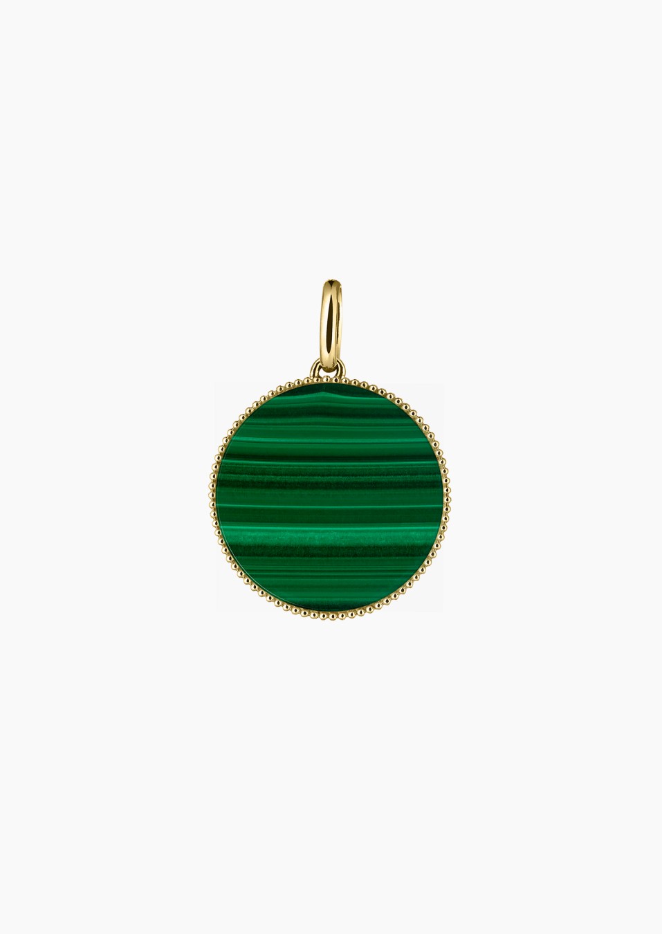 Colette Lune Perlée medal in gold and malachite / Lepage